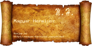Magyar Hermiusz névjegykártya